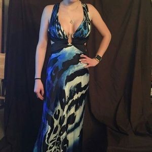 Blue multi print dress!